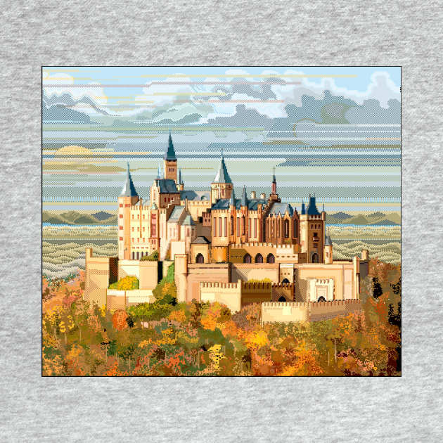 Burg Hohenzollern Pixel Art by ArchipicsStore
